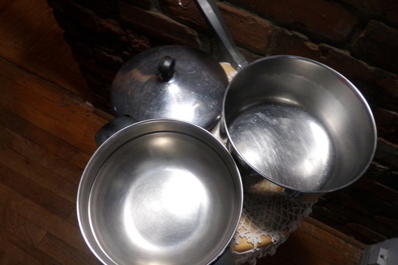 Vintage Farberware Aluminum Clad 3 Quart Double Boiler With Lid Made in  USA, Double Broiler Pan Set, Morethebuckles 