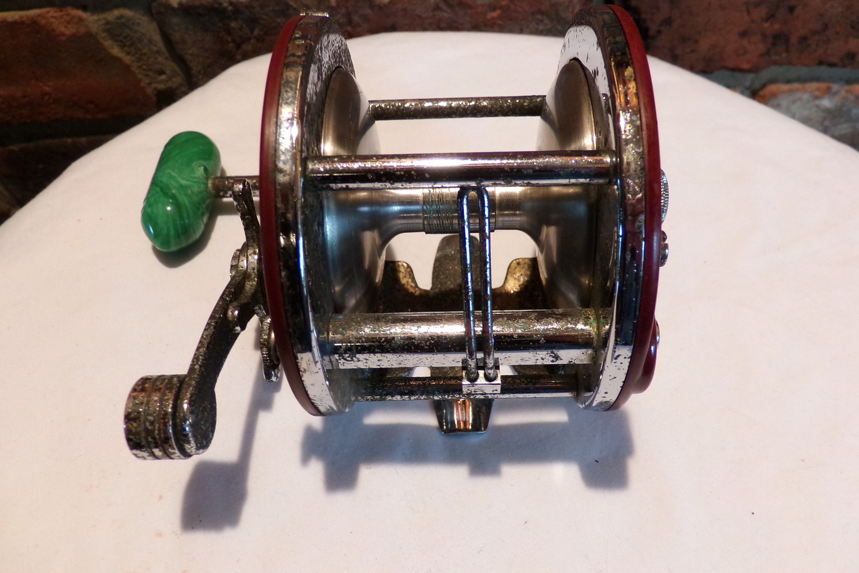 Penn 309, Vintage Penn Peer No 309 Deep Sea Casting Fishing Reel, Penn 309  Green Torpedo Bakelite Handle, Morethebuckles 