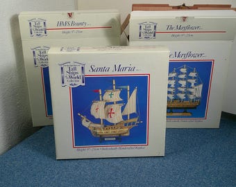 Nave d'epoca Heritage Mint Tall Ships of the World HMS Bounty modello 1996 9" NOS, Morethebuckles, The Mayflower Santa Maria