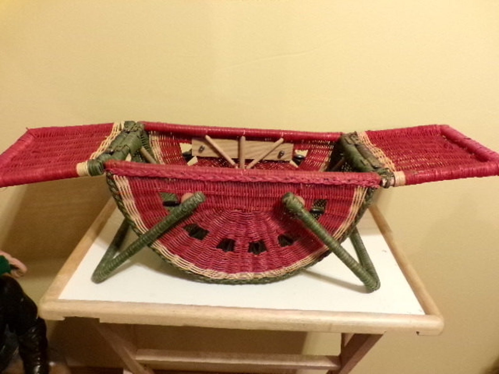 Royal Imports Wicker Watermelon Picnic Basket Vintage Etsy