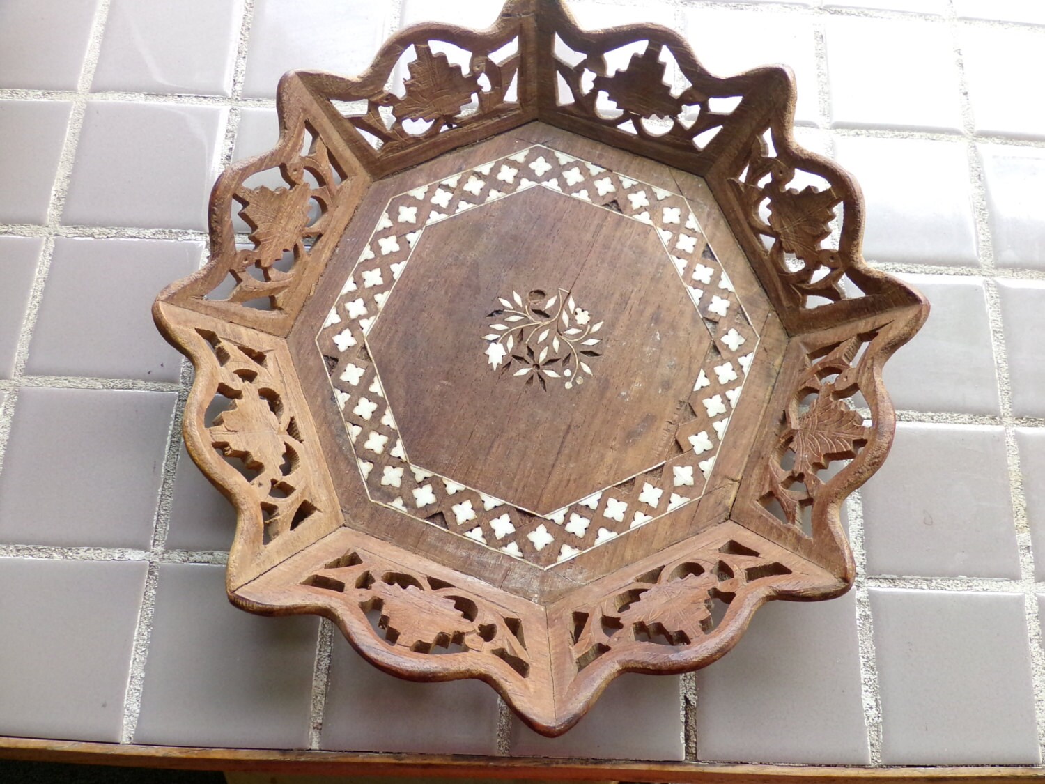 Vintage Teak Wood tray Carved serving tray 1970s home Etsy
