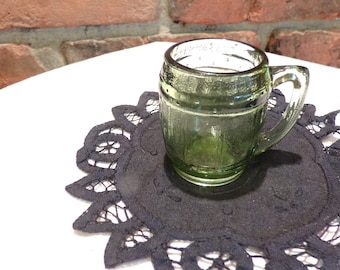 Vintage Green Barrel shot mug, vintage mini mug, mini mug, Mini beer mug, Morethebuckles, barware, home bar, mid century bar, Morethebuckles