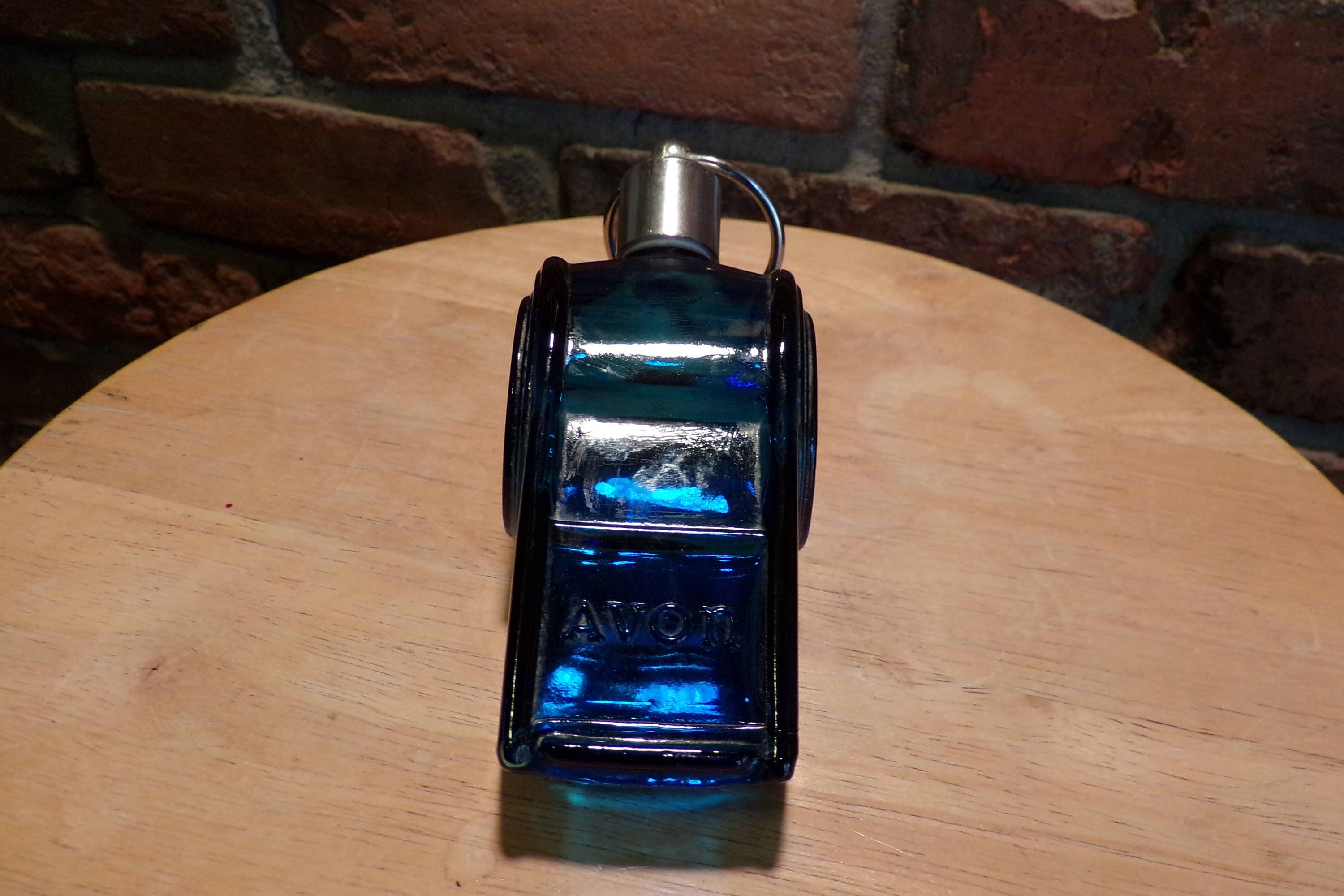 Vintage Avon Blue Glass Whistle Bottle Whistle Bottle Blue Etsy