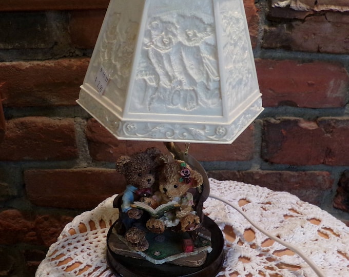 Teddy Bear Lamp With Reflecting Lamp Shade Teddy Bear Lamp Etsy