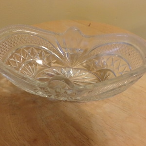 Antique EAPG Curved dish, Rare EAPG dish, tableware, vintage cut glass, 1900&#39;s dish, antique celery dish, antique candy dish, Morethebuckles
