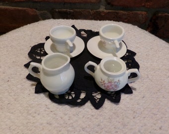 Vintage mini tea set, 6 piece Rose mini tea set, mini tea set, Dollhouse mini tea set, porcelain mini tea set, Morethebuckles, Fairy Garden