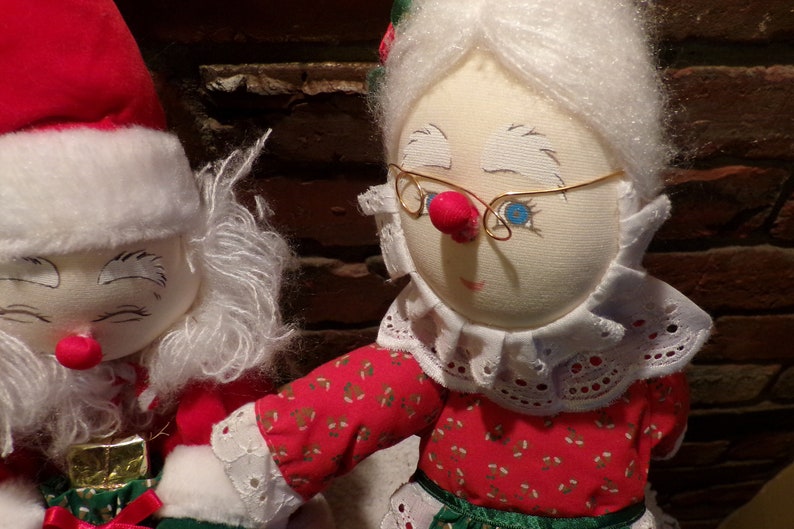 Vintage Santa and Mrs Claus Straw Broom Dolls Clause Dolls 1980\u2019s Santa and Mrs Vintage Christmas Morethebuckles 1980\u2019s Christmas