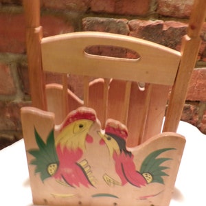 Vintage Hahn Serviettenhalter aus Holz, Landhaus Serviettenhalter, Rustikale Serviettenhalter, Morethebuckles