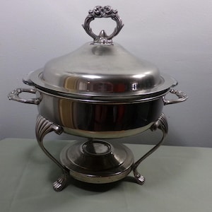 Vintage 1978 Leonard Silver Plated Food Warmer w/ Lid, Glass Bowl Insert Morethebuckles, Silver Plated Chafing/Serving Dish w/ Warmer Base