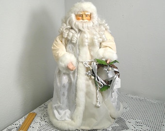 Vintage 1990's Holiday Workshop 19" Santa Tree Topper Table Decor 19”, Rare Christmas Santa