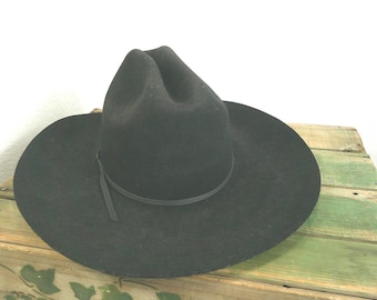 Vintage LHC Brands 'Rodeo Bill' cowboyhoed uit de jaren 70, zwart - maat 7