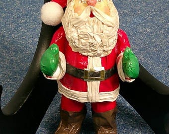 Vintage Paper Mache Santa Ornament, 1980’s to 1990’s Paper Mache Christmas Santa Tree Ornament, Morethebuckles