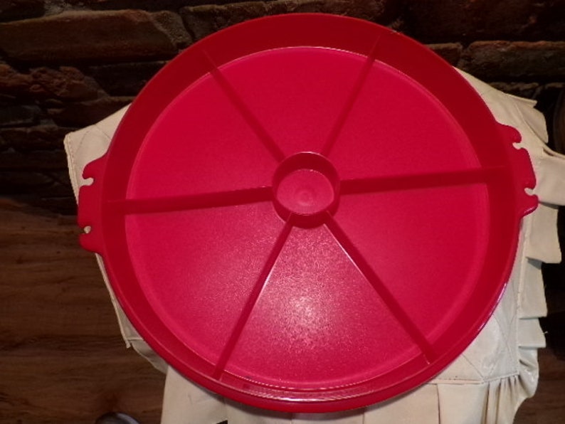 Tupperware Red Lazy Susan Party Tray with Lid Tupperware 405 Etsy