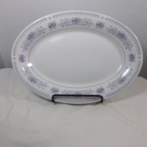 Vintage Crown Ming Harmony Verge Oval Serving Platter, Crown Ming Harmony 14&quot; Oval Serving Platter Fine China, Morethebuckles