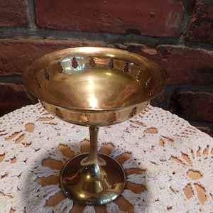 Vintage Brass Goblet candle holder, Brass Chalice Candle Holder, Brass décor, Morethebuckles, 1970 Brass Chalice Candle Holder