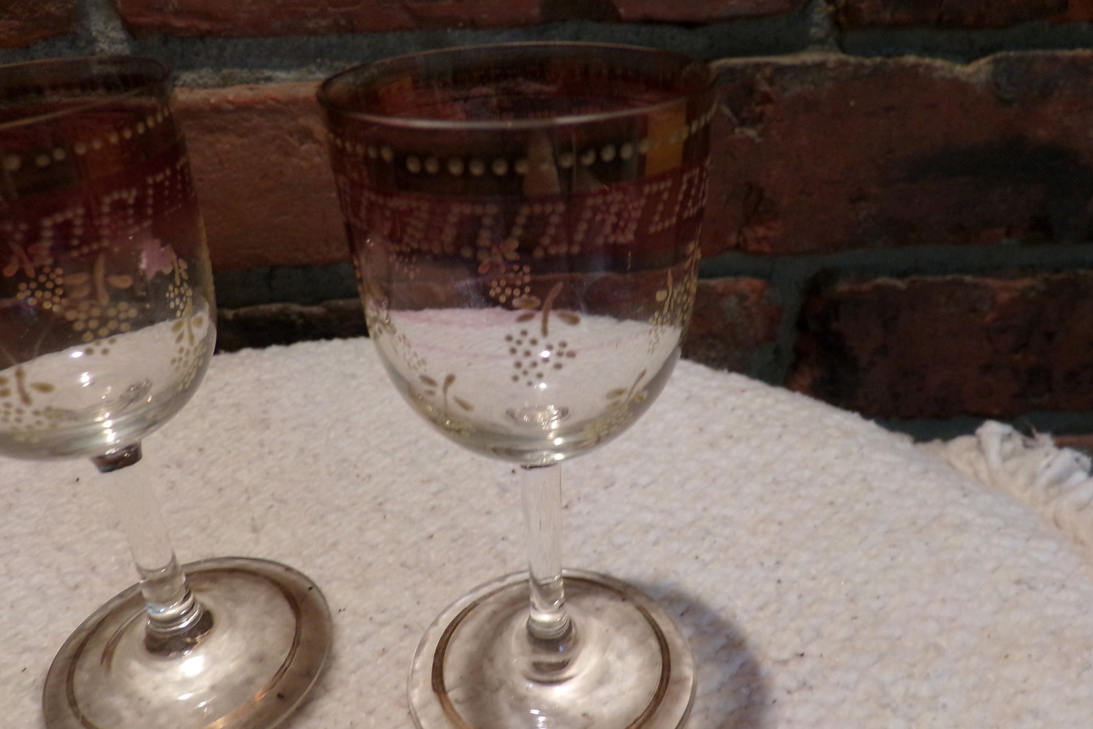 Vintage Hand Painted With Gold Cordial Glasses Hand Decorated Etsy