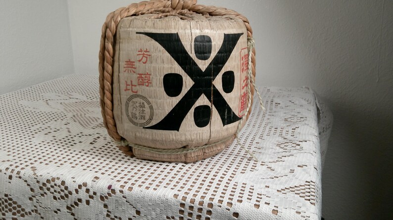 Antique Japanese Ceramic Bamboo Reed Rope Wrapped Corked Spout Sake Jug ...
