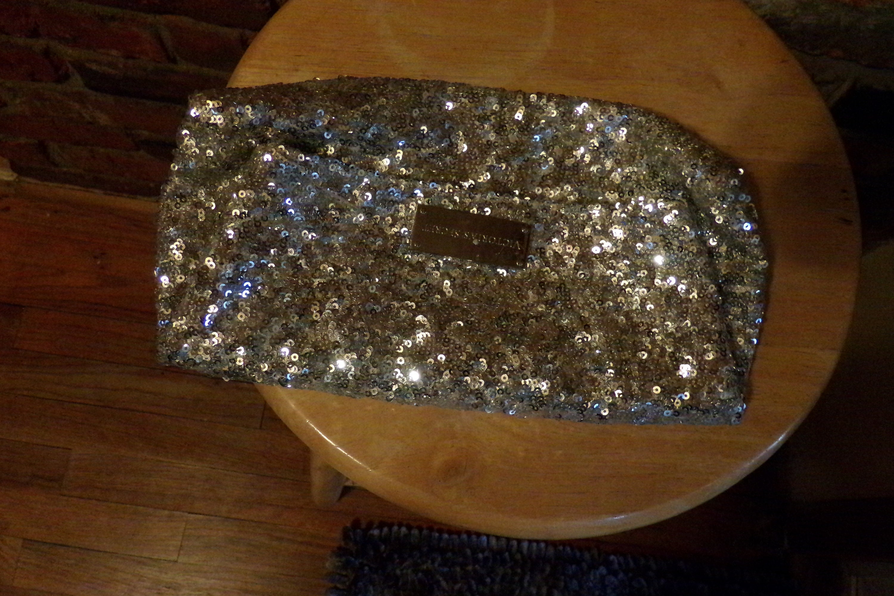 Victoria's Secret Silver Sequin Evening Bag Silver Clutch 