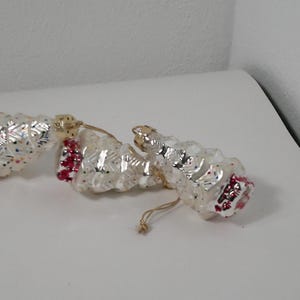 Vintage Mercury Glass Christmas Tree Ornaments, 3 Tree Shaped Glass Tree Ornaments, Morethebuckles