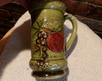 vintage Geo. Z. Lefton Orchard creamer pitcher, crèmeur Lefton des années 1950, Lefton Creamer, Lefton 4458, Crèmeur en relief aux fruits Morethebuckles