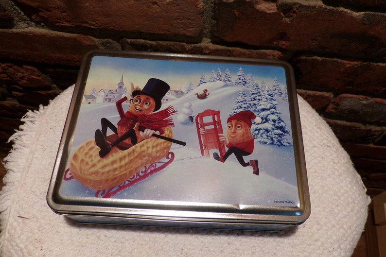 Mr. Peanuts Christmas Tin Planters Mr. Peanut holiday tin Etsy