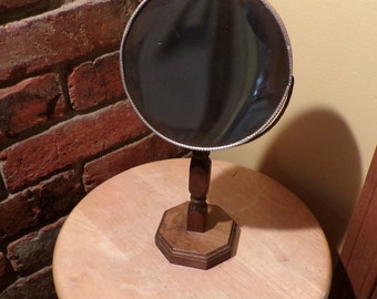 Antique Wooden Base Vanity Mirror, Tabletop wood-based mirror, RARE antique wood/ metal vanity mirror, 1910’s Mirror, Morethebuckles