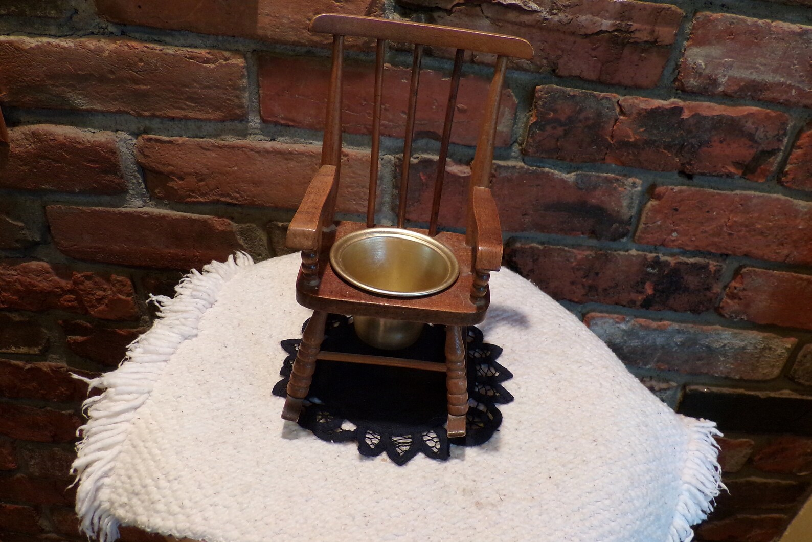 Vintage Planter Wooden Rocking Chair Small Wood Rocking Etsy