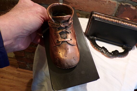 Antique bronze hotsell baby shoes