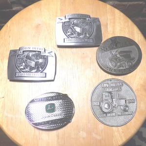 Vintage John Deere Belt Buckle, 1990’s John Deere Two Millionth belt buckle, 1987 John Deere Nashville star, Morethebuckles