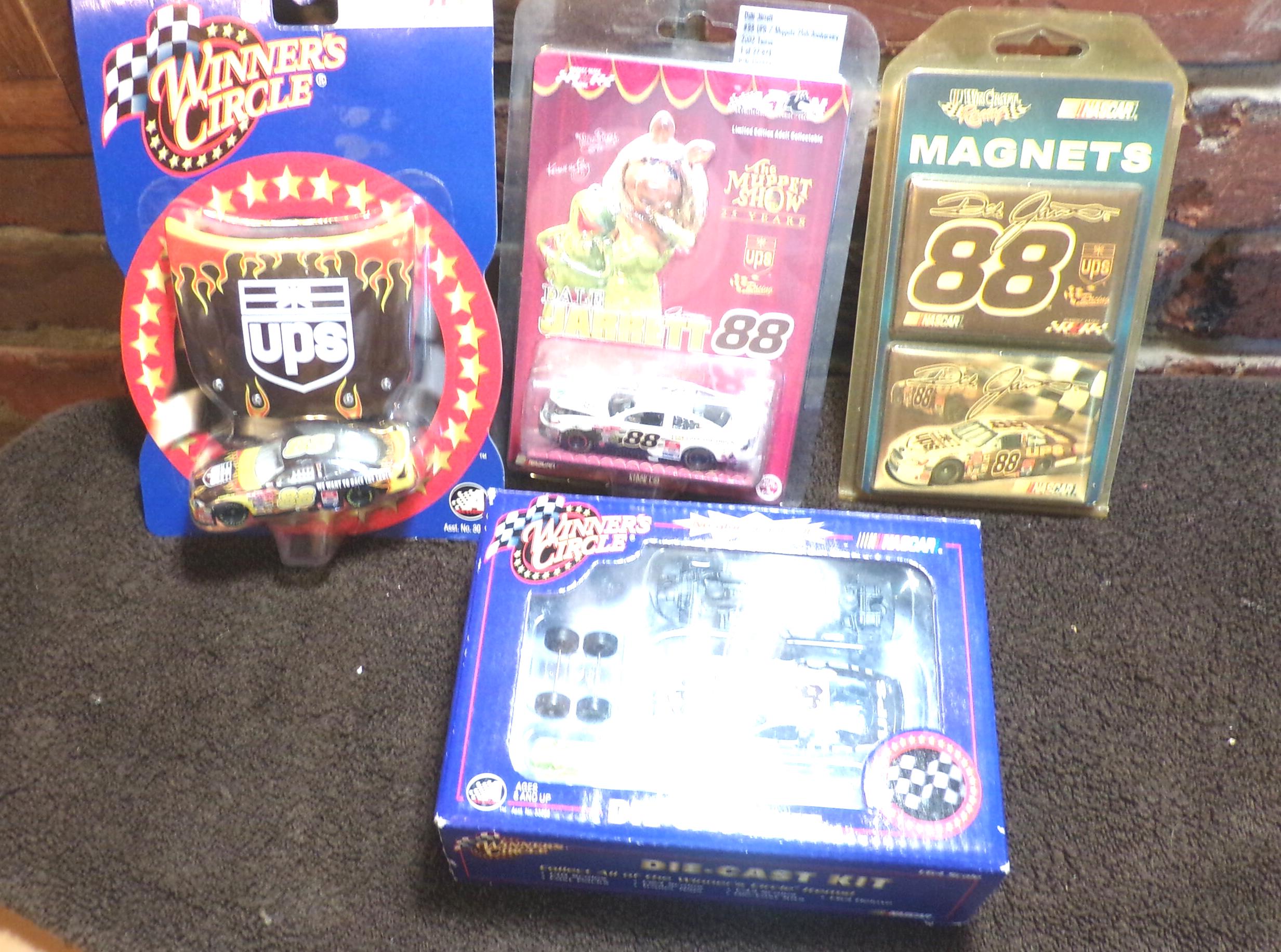 Vintage Nascar #88 Dale Jarrett Collectibles, Jarrett Race hood, car, Nascar Magnets, NOS Collectible Nascar, Morethebuckles