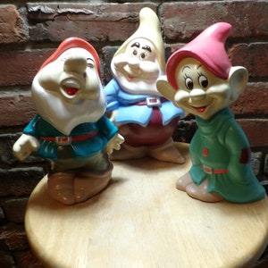 Vintage 1940&#39;s ceramic Walt Disney Productions dwarf, Rare Disney ceramic dwarf, Seven Dwarfs Ceramic Figures Walt Disney Productions USA