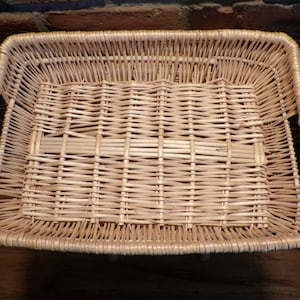 Vintage Boho Basket Tray, basket tray, breakfast tray, food tray, Wicker home décor, basket, 12 1/2&quot; bamboo wicker basket, Morethebuckles