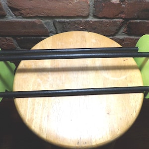 Wooden book holder, upcycled lime green book holds, children’s book holder, owl end book holder, green black book holder, Morethebuckles