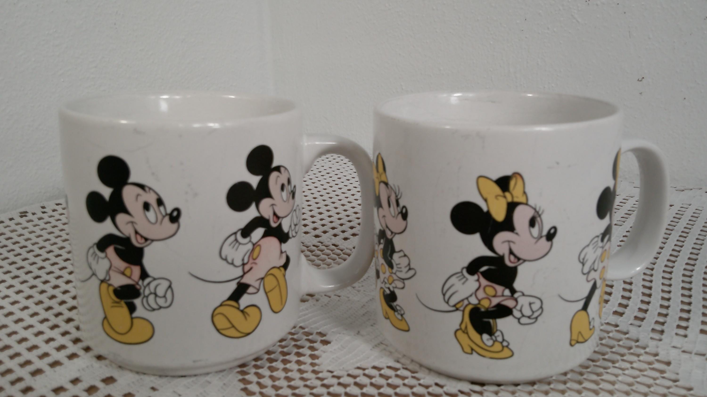 ヴィンテージディズニーミッキー＆ミニーコーヒーマグ、1990年代