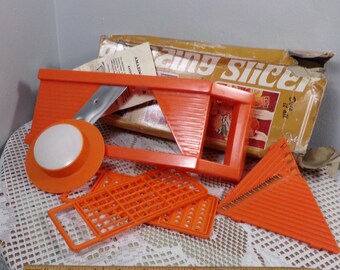 Mandoline Börner Original Set Vintage Orange - Coupe-légumes, Frites, Râpe - 7 Pièces