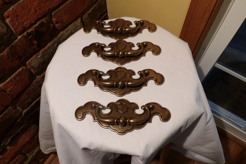 Vintage Brass Drawer pulls Canada CP 1894 Ornate swivel Etsy