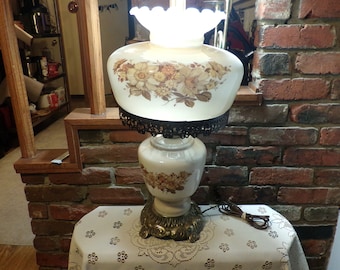 Vintage Gone With The Wind Hurricane 3-Way Table Lamp Brass Base 22", 1940’s Large Hurricane Lamp, 3 Way Lighting, Morethebuckles