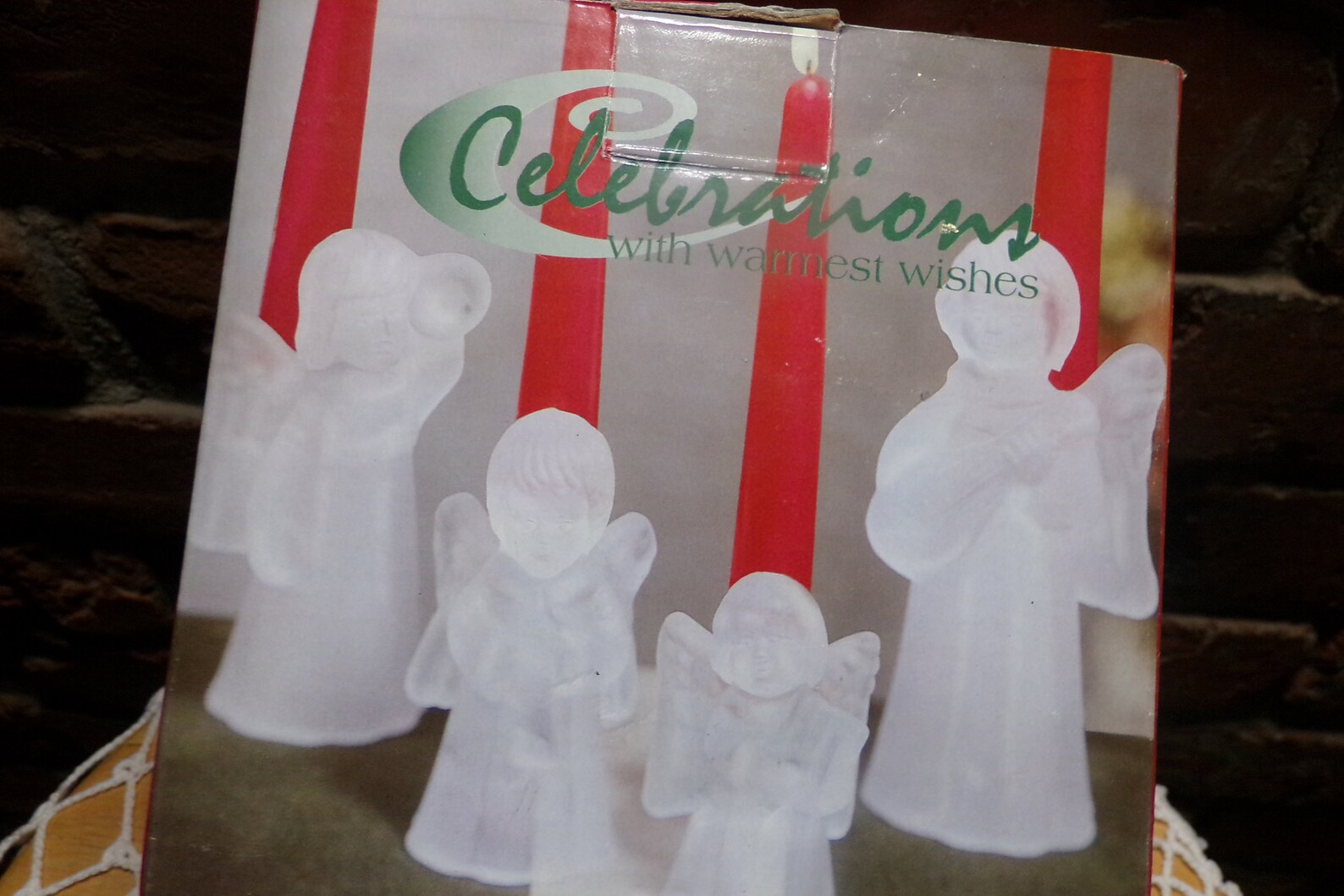 Crystal Clear Frosted Caroling Angels Candle Holders NOS 4 Etsy