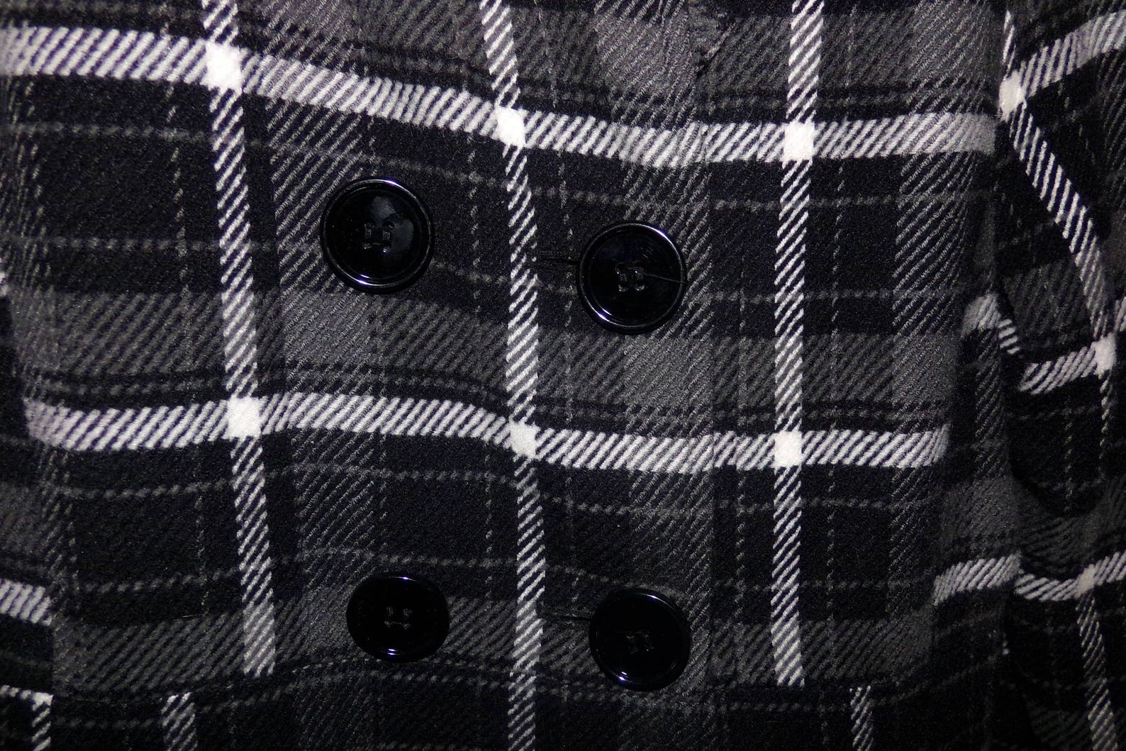 Plaid Coat Black and White Plaid Jacket Womens Plaid Etsy