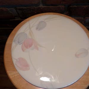 Mikasa Bone China FX009 Schweizer Garten Runde Kuchenplatte Käseplatte, 1990er Mikasa, Ersatz Schweizer Gartenteller, Morethebuckles