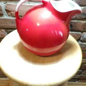 1940&#39;s Hall Ball Red Pitcher, Red Ball Pitcher Jug w/White Handle Superior Quality Kitchenware W2, Hall&#39;s Red Tilt Pitcher Morethebuckles