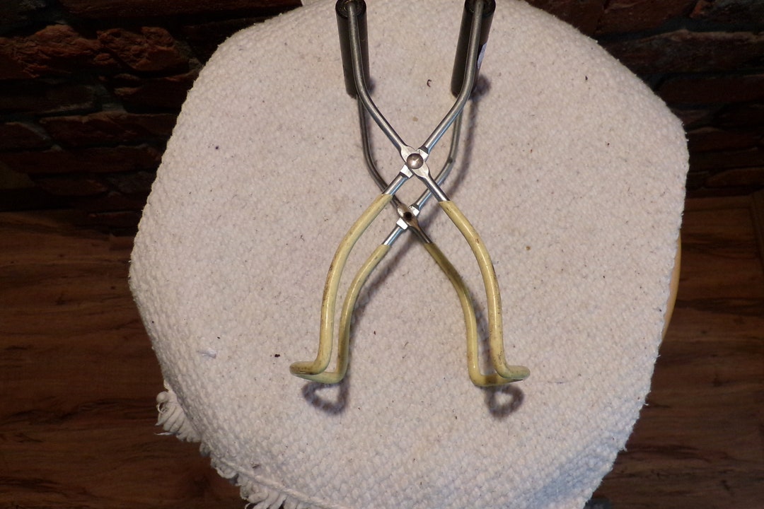 Vintage Earthgrown Canning Jar Lifter Tongs, Canning Jar Lifter, Yellow
