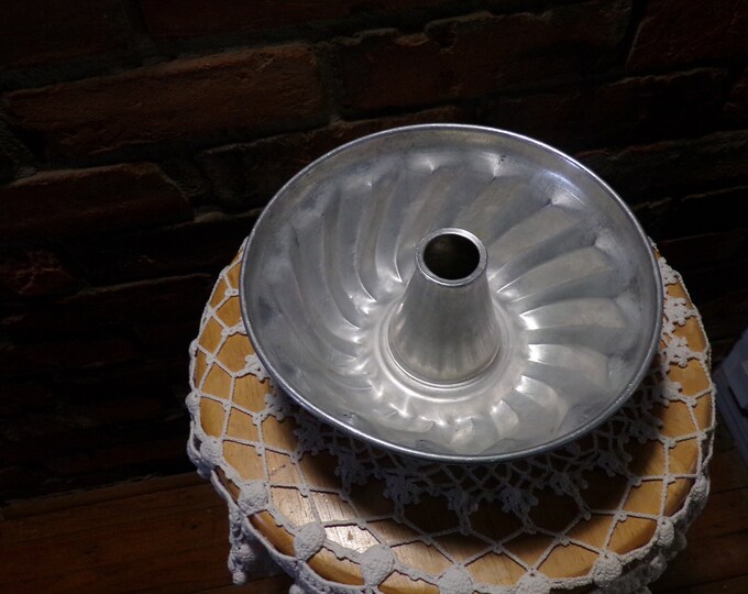 Aluminum Baking Pan Cake Gelatin Mold Swirl Silver Metal Etsy