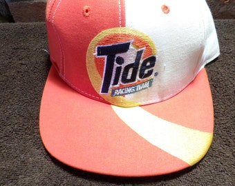 Vintage 90s NASCAR Tide Racing Team Snapback Hat USA, 1990's Tide Racing Adjustable Snapback Hat, Morethebuckles