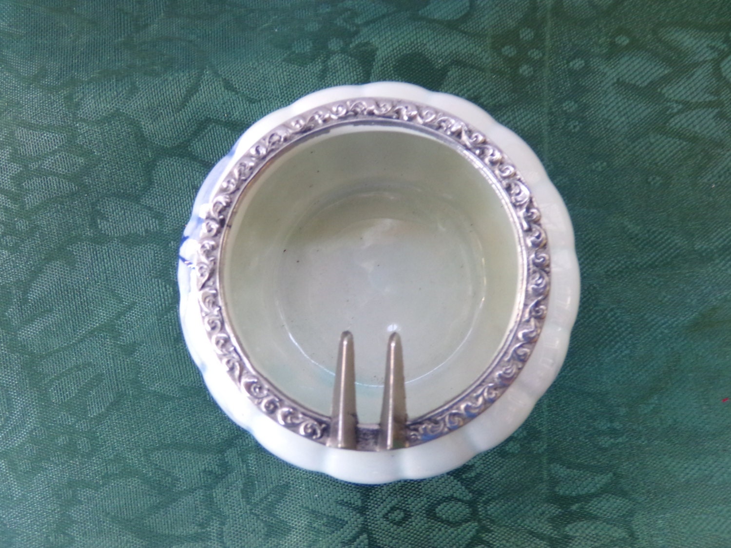 Vintage Delft Hand Painted Ashtray From Holland Metal Rim Etsy