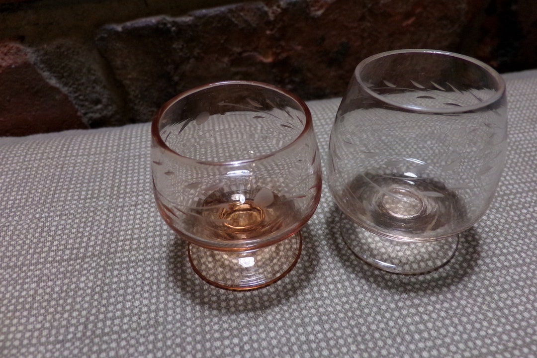 Vintage Set of 2 Mini Brandy Snifters Miniature Cordials Etsy