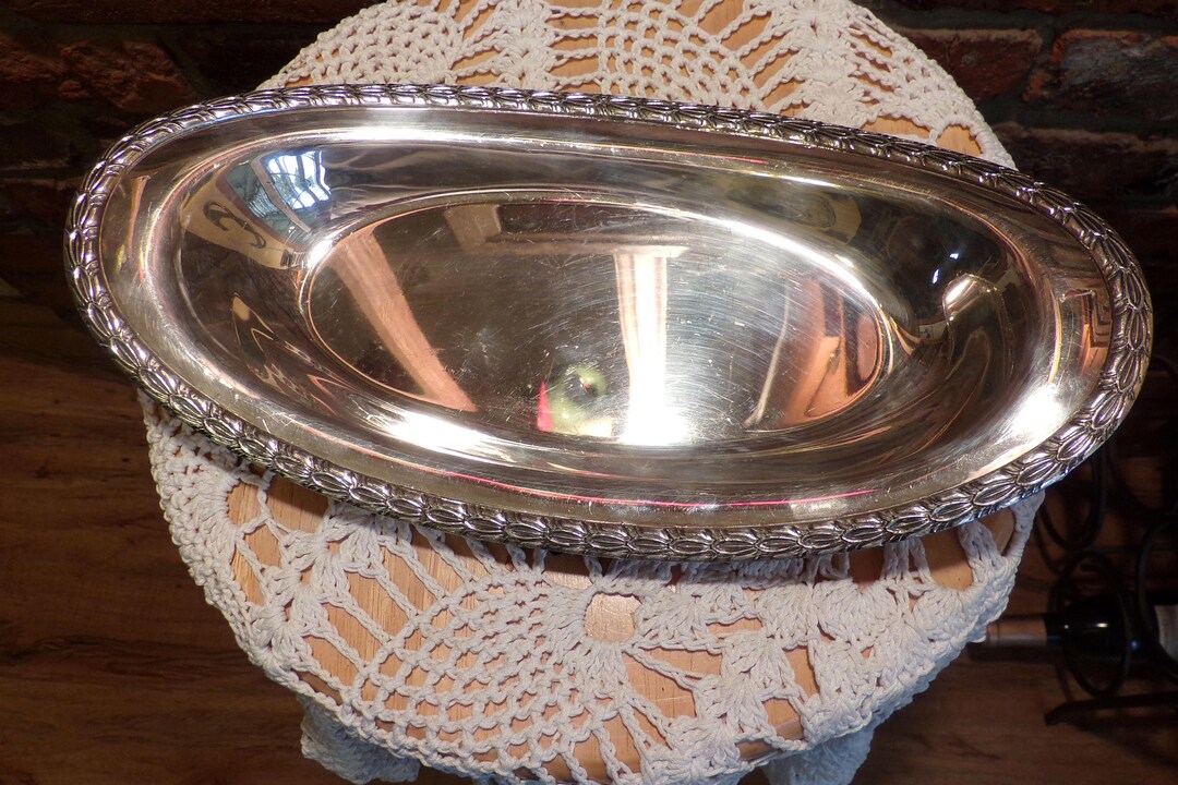 National Silver on Copper Dish National Silver Bread Tray Etsy