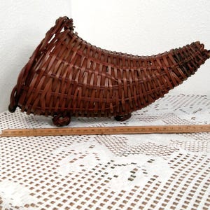 Cornucopia wicker basket, Fall décor basket, Thanksgiving basket, Autumn Décor Basket, Basket, Morethebuckles, Cornucopia