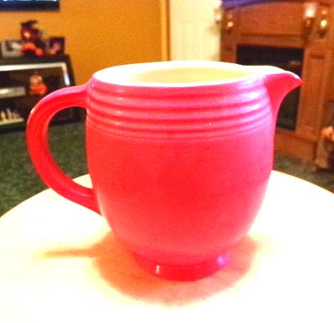 Vintage Hall Superior Quality Kitchenware Chinese Red Pitcher