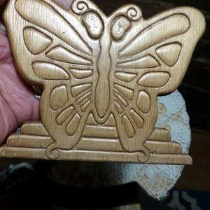 Vintage Holz Schmetterling Serviettenhalter, Schmetterling Servietten-/Scheinhalter 1970er Organizer, Midcentury Boho/Vintage/Retro, Morethebuckles Schmetterling